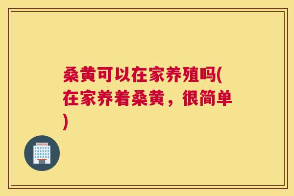 桑黄可以在家养殖吗(在家养着桑黄,很简单) 桑黄可以在家养殖吗(在家养着桑黄,很简单)