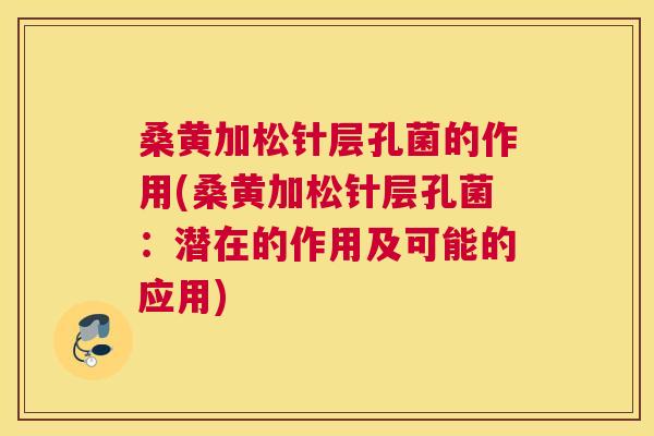 桑黄加松针层孔菌的作用(桑黄加松针层孔菌：潜在的作用及可能的应用)