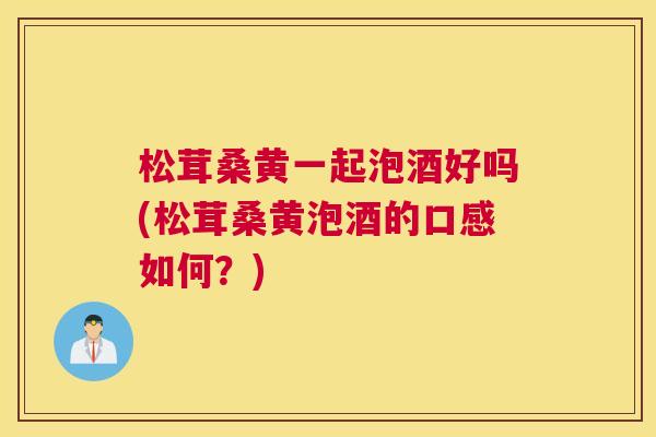 松茸桑黄一起泡酒好吗(松茸桑黄泡酒的口感如何？)
