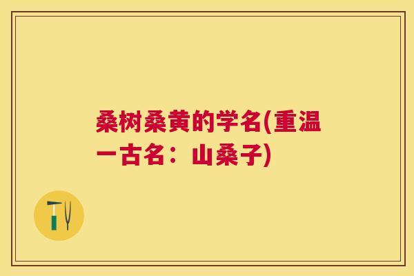 桑树桑黄的学名(重温一古名:山桑子) 桑树桑黄的学名(重温一古名:山桑子)