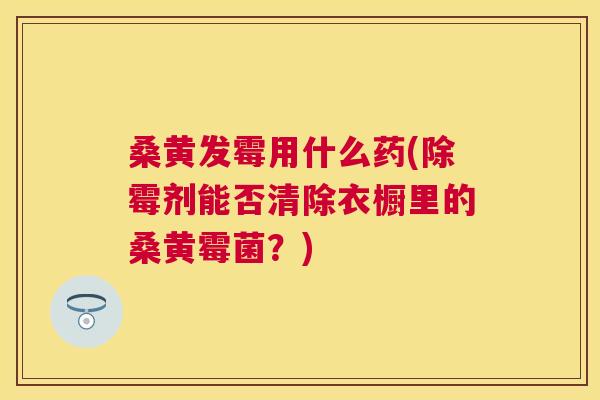 桑黄发霉用什么药(除霉剂能否清除衣橱里的桑黄霉菌?) 桑黄发霉用什么药(除霉剂能否清除衣橱里的桑黄霉菌?)