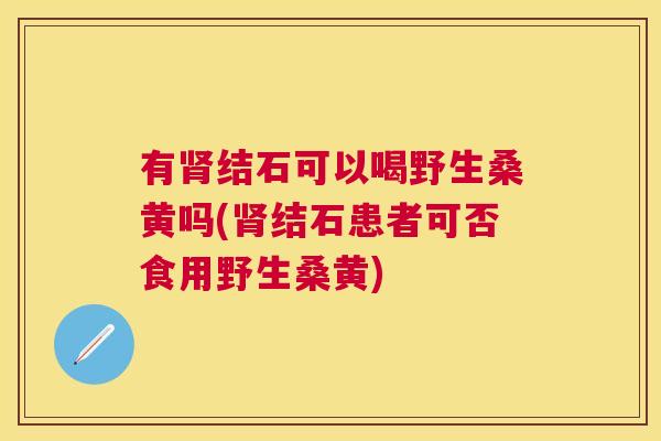 有结石可以喝野生桑黄吗(结石患者可否食用野生桑黄) 有结石可以喝野生桑黄吗(结石患者可否食用野生桑黄)