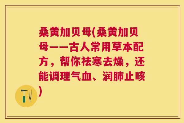 桑黄加贝母(桑黄加贝母——古人常用草本配方,帮你祛寒去燥,还能调理气、润止咳) 桑黄加贝母(桑黄加贝母——古人常用草本配方,帮你祛寒去燥,还能调理气、润止咳)