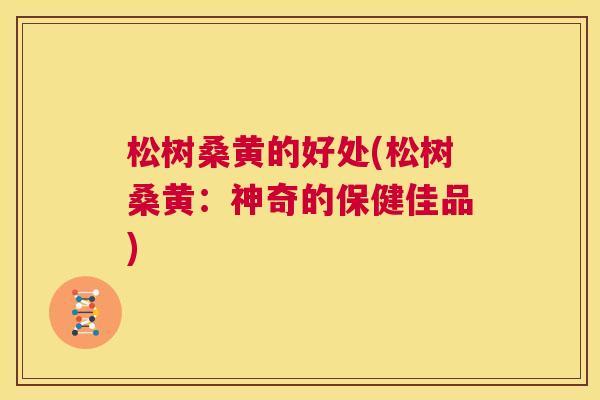 松树桑黄的好处(松树桑黄:神奇的保健佳品) 松树桑黄的好处(松树桑黄:神奇的保健佳品)
