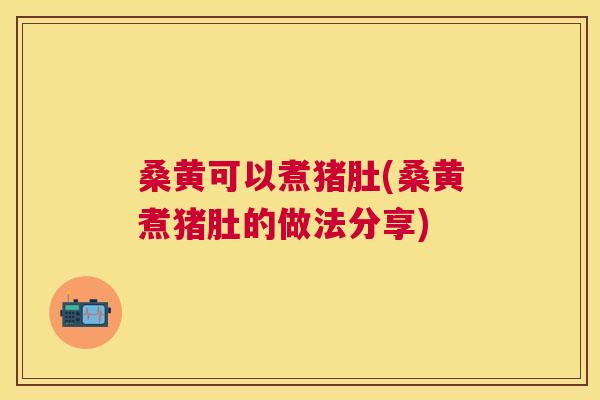 桑黄可以煮猪肚(桑黄煮猪肚的做法分享) 桑黄可以煮猪肚(桑黄煮猪肚的做法分享)