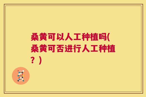 桑黄可以人工种植吗(桑黄可否进行人工种植?) 桑黄可以人工种植吗(桑黄可否进行人工种植?)