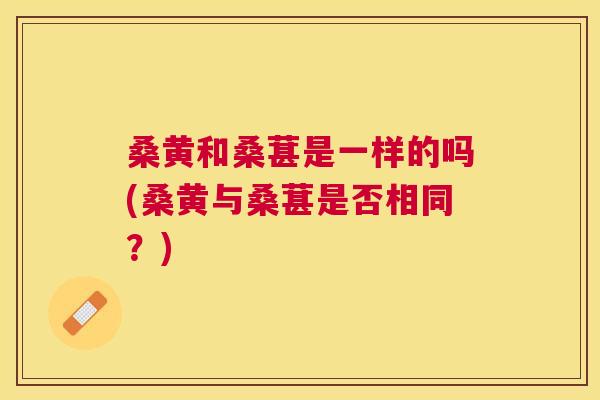 桑黄和桑葚是一样的吗(桑黄与桑葚是否相同?) 桑黄和桑葚是一样的吗(桑黄与桑葚是否相同?)