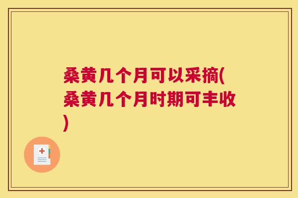 桑黄几个月可以采摘(桑黄几个月时期可丰收) 桑黄几个月可以采摘(桑黄几个月时期可丰收)