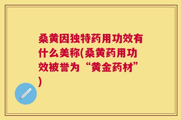 桑黄因独特药用功效有什么美称(桑黄药用功效被誉为“黄金药材”)