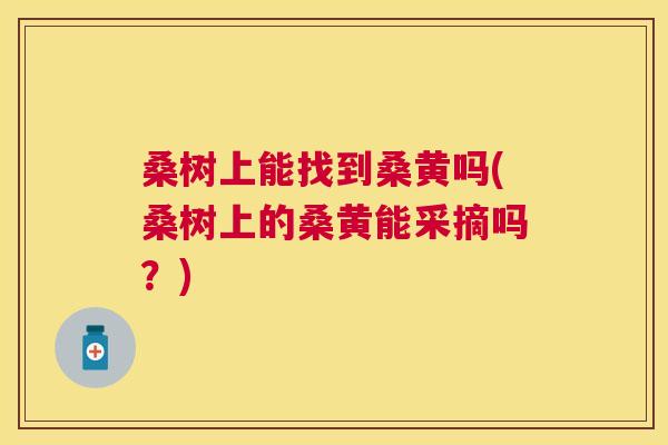 桑树上能找到桑黄吗(桑树上的桑黄能采摘吗?) 桑树上能找到桑黄吗(桑树上的桑黄能采摘吗?)