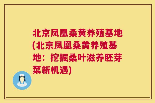 北京凤凰桑黄养殖基地(北京凤凰桑黄养殖基地:挖掘桑叶滋养胚芽菜新机遇) 北京凤凰桑黄养殖基地(北京凤凰桑黄养殖基地:挖掘桑叶滋养胚芽菜新机遇)