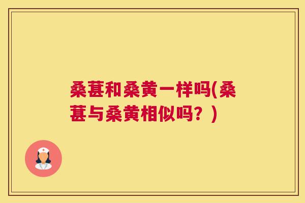 桑葚和桑黄一样吗(桑葚与桑黄相似吗?) 桑葚和桑黄一样吗(桑葚与桑黄相似吗?)