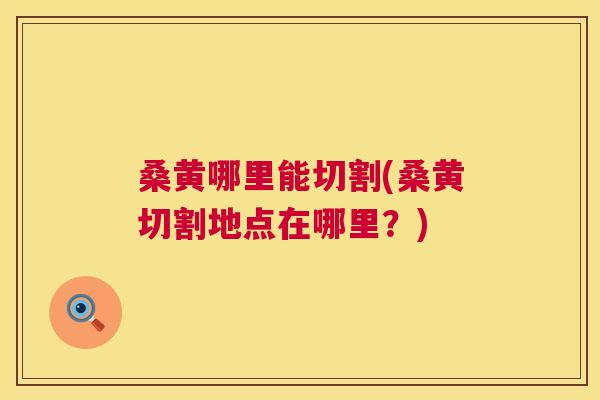 桑黄哪里能切割(桑黄切割地点在哪里?) 桑黄哪里能切割(桑黄切割地点在哪里?)