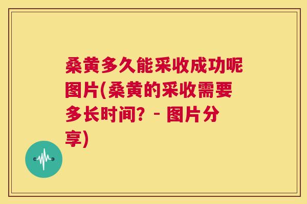 桑黄多久能采收成功呢图片(桑黄的采收需要多长时间？- 图片分享)