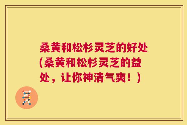 桑黄和松杉灵芝的好处(桑黄和松杉灵芝的益处，让你神清气爽！)