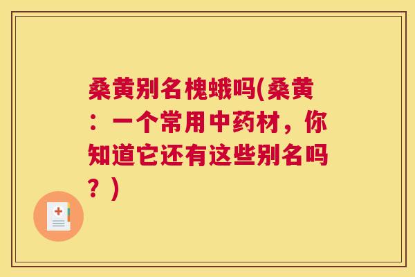 桑黄别名槐蛾吗(桑黄:一个常用材,你知道它还有这些别名吗?) 桑黄别名槐蛾吗(桑黄:一个常用材,你知道它还有这些别名吗?)