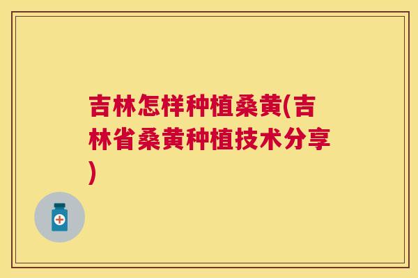 吉林怎样种植桑黄(吉林省桑黄种植技术分享) 吉林怎样种植桑黄(吉林省桑黄种植技术分享)