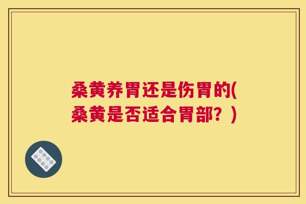 桑黄养胃还是伤胃的(桑黄是否适合胃部?) 桑黄养胃还是伤胃的(桑黄是否适合胃部?)