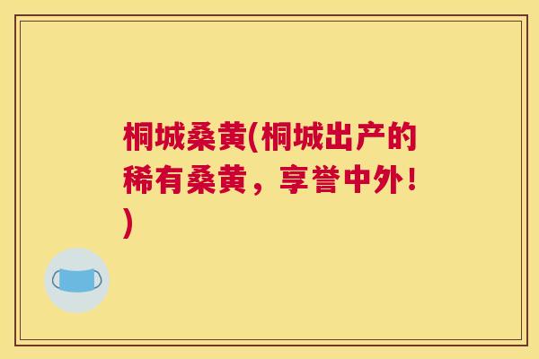 桐城桑黄(桐城出产的稀有桑黄，享誉中外！)