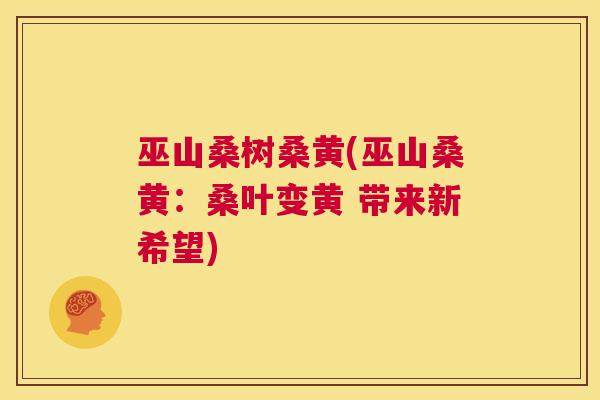 巫山桑树桑黄(巫山桑黄:桑叶变黄 带来新希望) 巫山桑树桑黄(巫山桑黄:桑叶变黄 带来新希望)