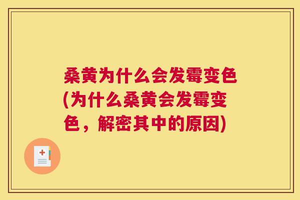 桑黄为什么会发霉变色(为什么桑黄会发霉变色,解密其中的原因) 桑黄为什么会发霉变色(为什么桑黄会发霉变色,解密其中的原因)