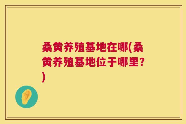 桑黄养殖基地在哪(桑黄养殖基地位于哪里?) 桑黄养殖基地在哪(桑黄养殖基地位于哪里?)