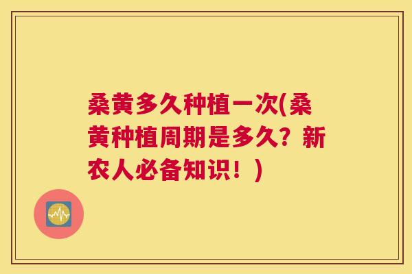 桑黄多久种植一次(桑黄种植周期是多久?新农人必备知识!) 桑黄多久种植一次(桑黄种植周期是多久?新农人必备知识!)