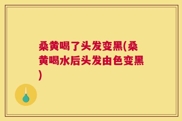 桑黄喝了头发变黑(桑黄喝水后头发由色变黑)