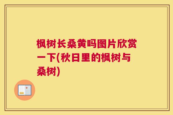 枫树长桑黄吗图片欣赏一下(秋日里的枫树与桑树) 枫树长桑黄吗图片欣赏一下(秋日里的枫树与桑树)