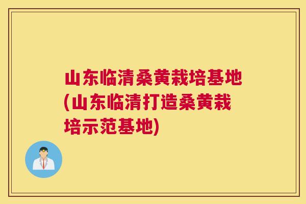 山东临清桑黄栽培基地(山东临清打造桑黄栽培示范基地)