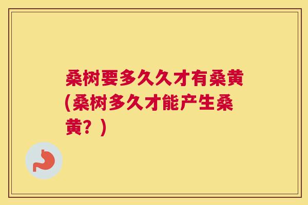 桑树要多久久才有桑黄(桑树多久才能产生桑黄?) 桑树要多久久才有桑黄(桑树多久才能产生桑黄?)