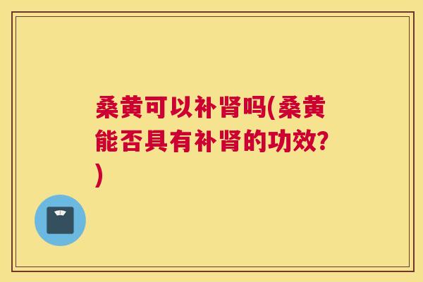 桑黄可以补吗(桑黄能否具有补的功效？)