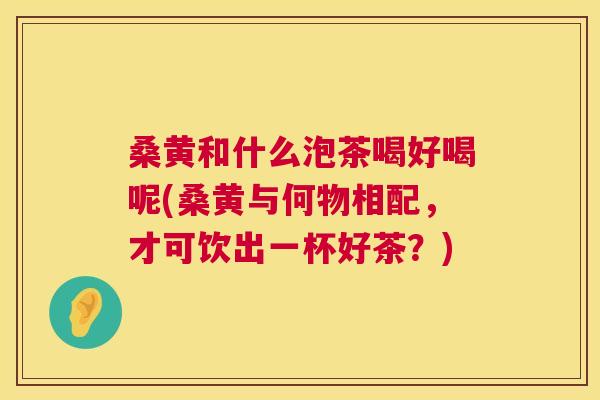桑黄和什么泡茶喝好喝呢(桑黄与何物相配,才可饮出一杯好茶?) 桑黄和什么泡茶喝好喝呢(桑黄与何物相配,才可饮出一杯好茶?)