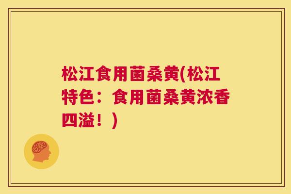 松江食用菌桑黄(松江特色：食用菌桑黄浓香四溢！)