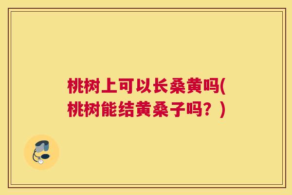桃树上可以长桑黄吗(桃树能结黄桑子吗?) 桃树上可以长桑黄吗(桃树能结黄桑子吗?)