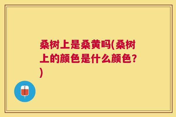桑树上是桑黄吗(桑树上的颜色是什么颜色?) 桑树上是桑黄吗(桑树上的颜色是什么颜色?)