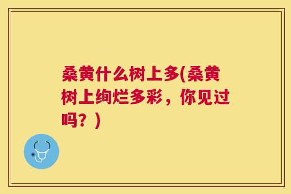 桑黄什么树上多(桑黄树上绚烂多彩,你见过吗?) 桑黄什么树上多(桑黄树上绚烂多彩,你见过吗?)