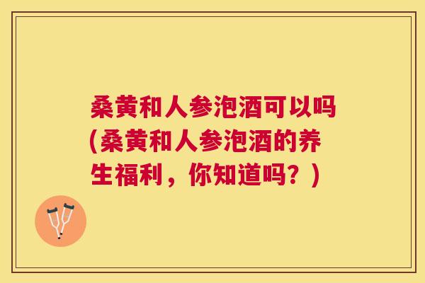 桑黄和人参泡酒可以吗(桑黄和人参泡酒的养生福利,你知道吗?) 桑黄和人参泡酒可以吗(桑黄和人参泡酒的养生福利,你知道吗?)