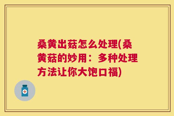 桑黄出菇怎么处理(桑黄菇的妙用:多种处理方法让你大饱口福) 桑黄出菇怎么处理(桑黄菇的妙用:多种处理方法让你大饱口福)