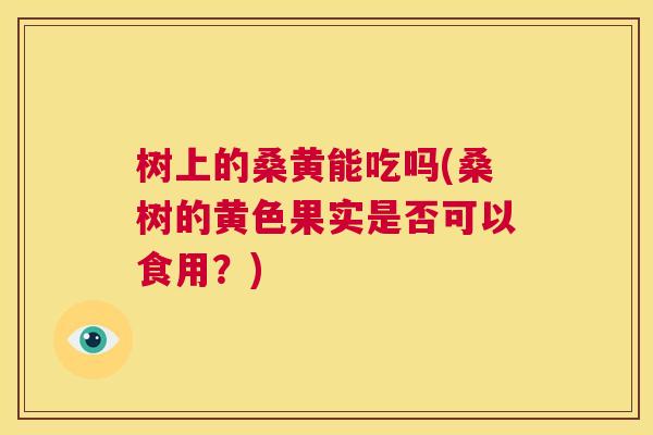 树上的桑黄能吃吗(桑树的黄色果实是否可以食用?) 树上的桑黄能吃吗(桑树的黄色果实是否可以食用?)
