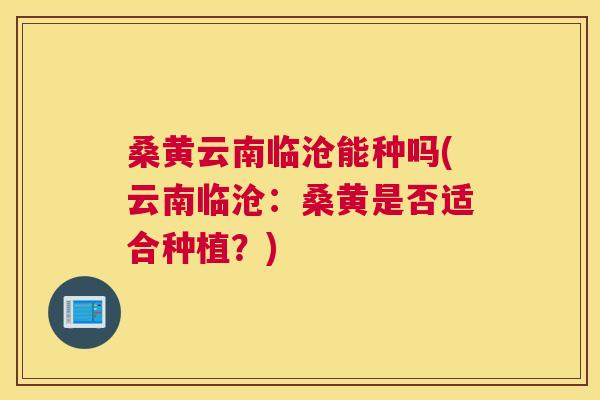 桑黄云南临沧能种吗(云南临沧:桑黄是否适合种植?) 桑黄云南临沧能种吗(云南临沧:桑黄是否适合种植?)
