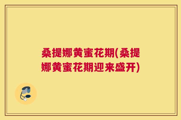 桑提娜黄蜜花期(桑提娜黄蜜花期迎来盛开) 桑提娜黄蜜花期(桑提娜黄蜜花期迎来盛开)