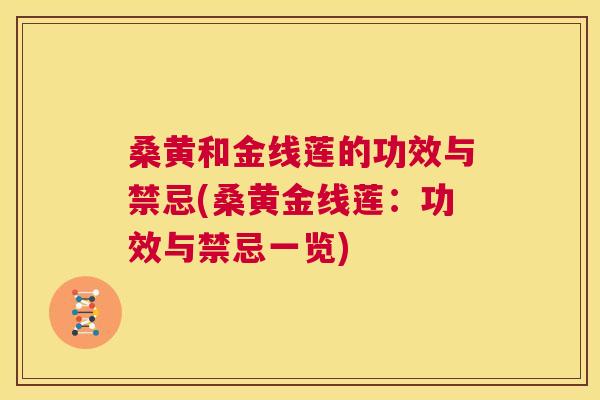 桑黄和金线莲的功效与禁忌(桑黄金线莲:功效与禁忌一览) 桑黄和金线莲的功效与禁忌(桑黄金线莲:功效与禁忌一览)
