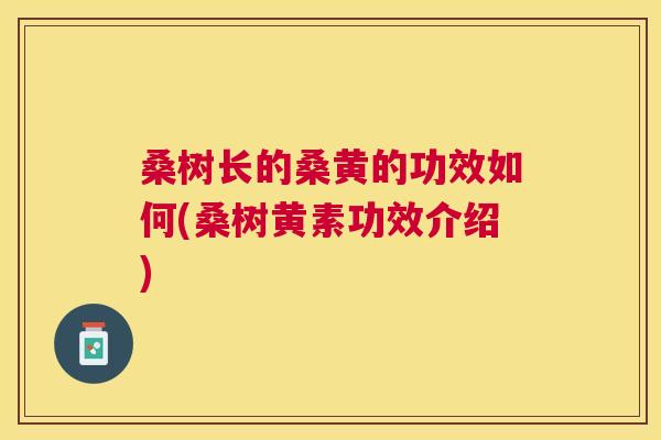 桑树长的桑黄的功效如何(桑树黄素功效介绍) 桑树长的桑黄的功效如何(桑树黄素功效介绍)