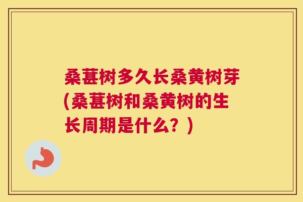 桑葚树多久长桑黄树芽(桑葚树和桑黄树的生长周期是什么?) 桑葚树多久长桑黄树芽(桑葚树和桑黄树的生长周期是什么?)