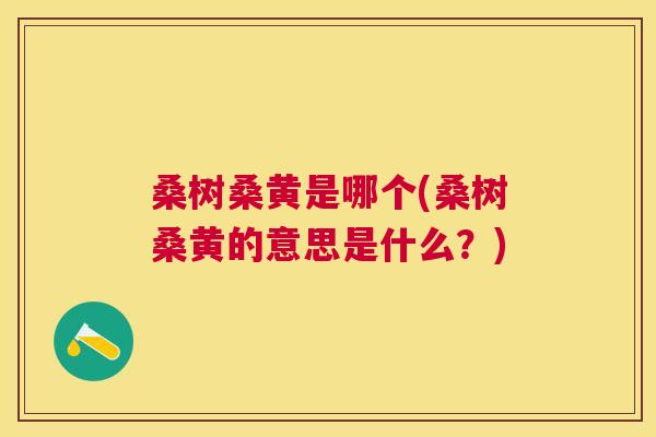桑树桑黄是哪个(桑树桑黄的意思是什么？)