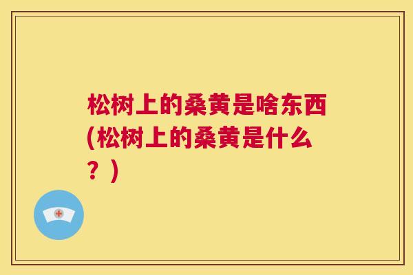 松树上的桑黄是啥东西(松树上的桑黄是什么?) 松树上的桑黄是啥东西(松树上的桑黄是什么?)