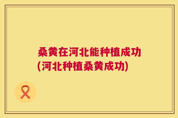 桑黄在河北能种植成功(河北种植桑黄成功) 桑黄在河北能种植成功(河北种植桑黄成功)