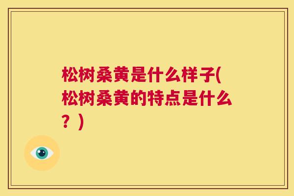 松树桑黄是什么样子(松树桑黄的特点是什么?) 松树桑黄是什么样子(松树桑黄的特点是什么?)