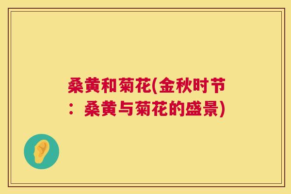 桑黄和菊花(金秋时节:桑黄与菊花的盛景) 桑黄和菊花(金秋时节:桑黄与菊花的盛景)